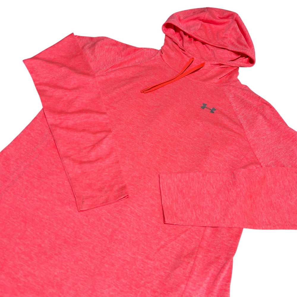 Under Armour Hoodie Womens M Pinkish Orange HeatGear Raglan Long Sleeve Pullover